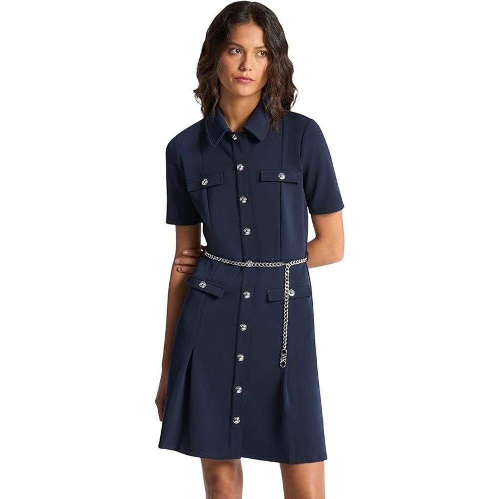 Michael Kors Womens Multi Pocket Mini Shirt Dress